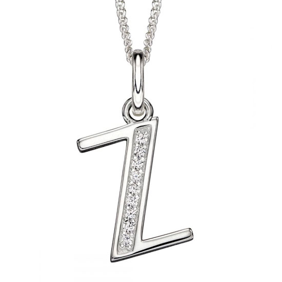 Art Deco Initial A-Z Pendants With Sliver Diamond Cut Curb Chain - Image 52