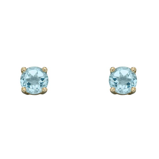 March Birthstone - 9ct Gold stud earrings