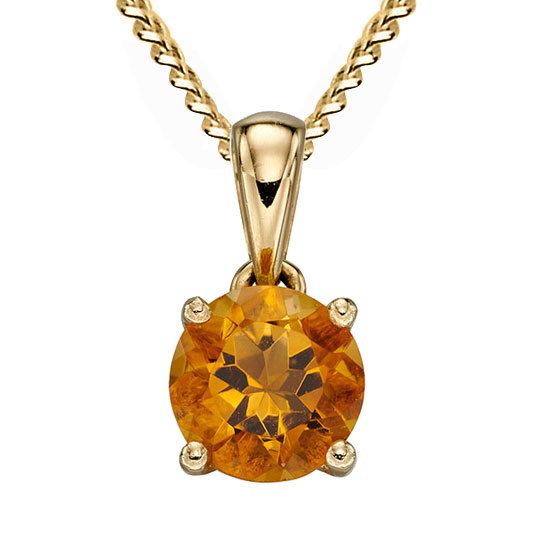 November Birthstone - Orange Citrine stone set into 9ct yellow gold