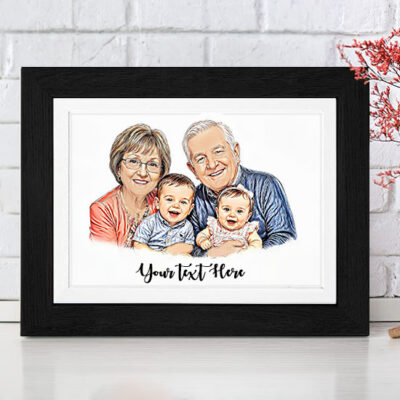 4 Person Portrait Style Caricature