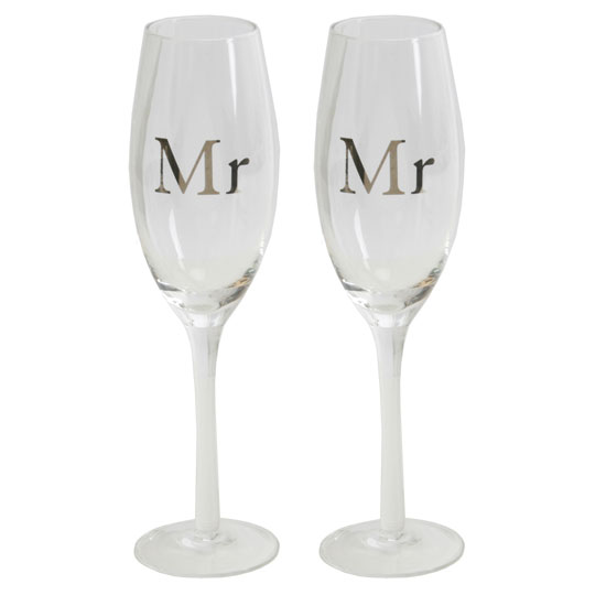 Mr & Mr Champagne Flutes (SAME SEX MALE)