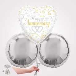 Heart Shape Anniversary Foil Heart Balloon Bouquet