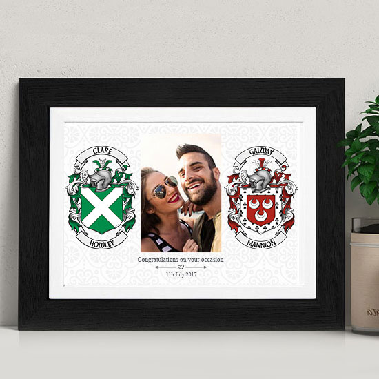 Double Family Crest With Photo Upload Frame