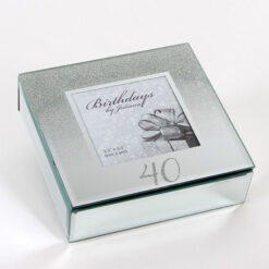 40th Birthday Glitter Mirror Trinket Box