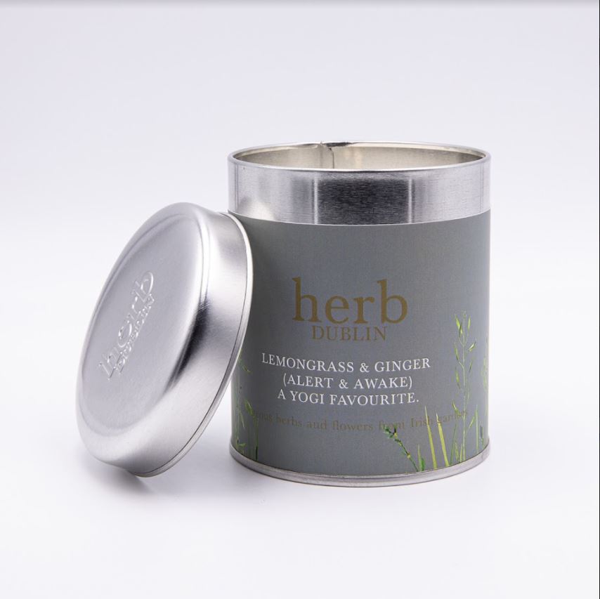 Herb Lemongrass and Ginger Candle -Tin Tall