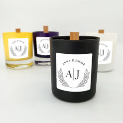 Couple's Initials Candle with Wooden Wick