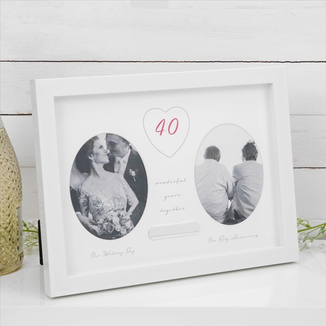 60th/ 40th Ruby Anniversary Double Frame (Pick Year)