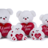 White I Love You Heart Bear - Choose Size