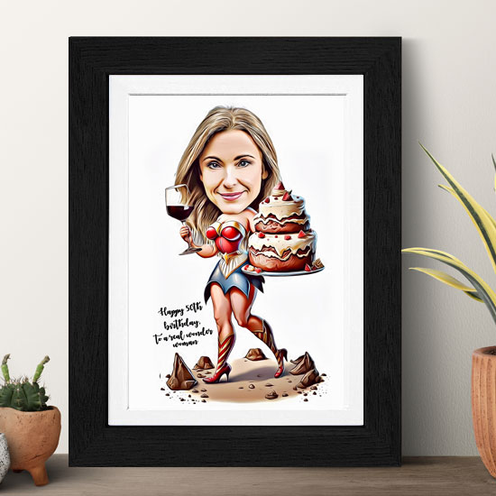 A Real Wonder Woman Birthday Caricature
