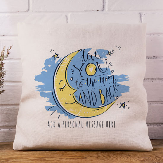 Love You To The Moon & Back Personalised Cushion