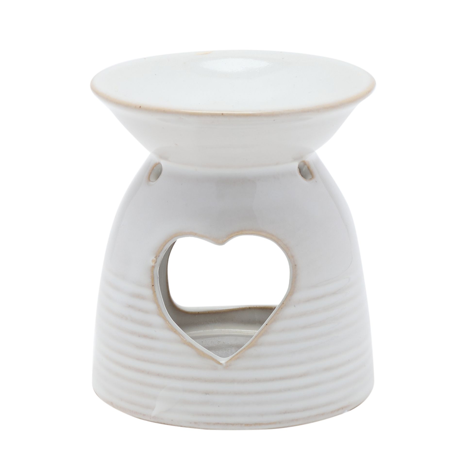 White Heart Ceramic Wax Burner
