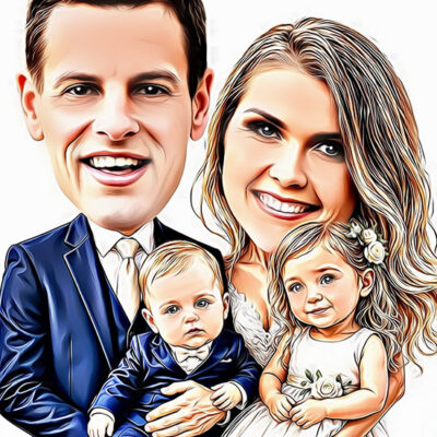 Custom Caricature for 4 People