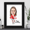 The Fan Caricature For Her 2 (County, Local, Football or Rugby teams)