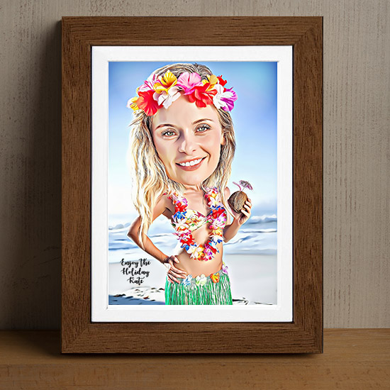 Beach Girl Caricature