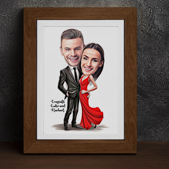 the happy couple caricature
