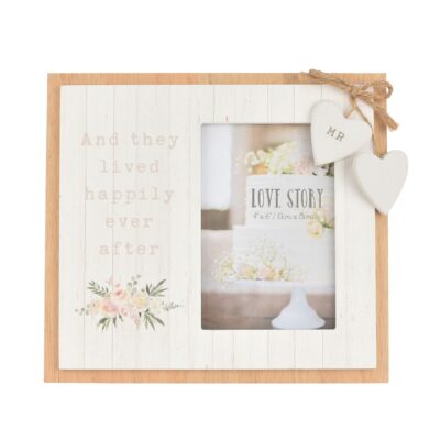 White - Happily Ever After Love Story Frame